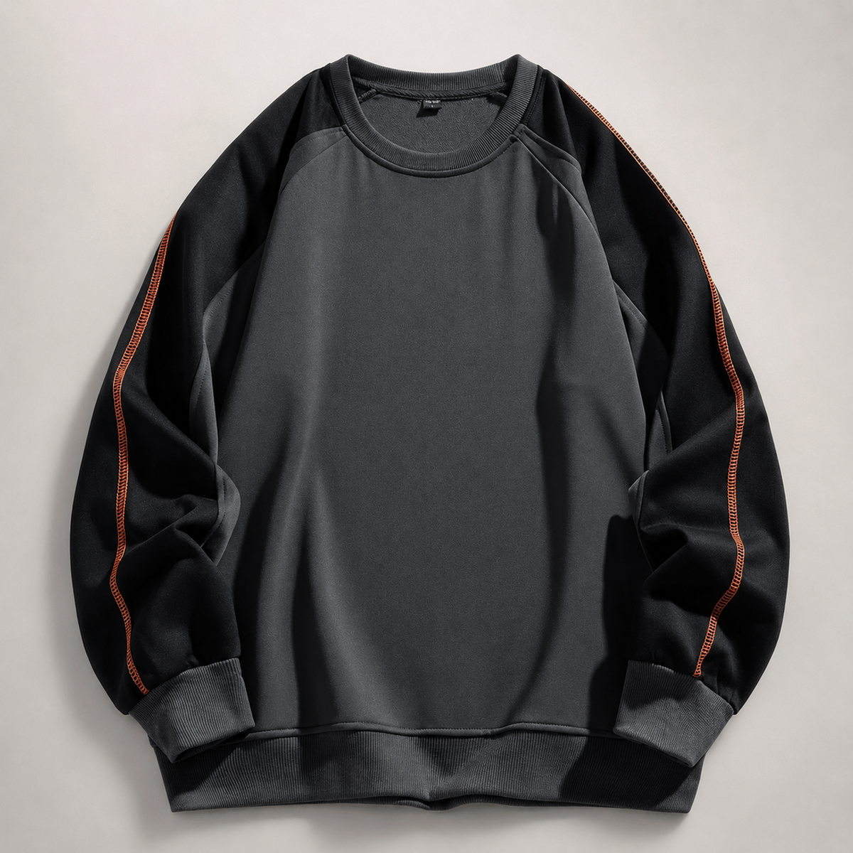 Preston Color-Block Raglan Crewneck Sweatshirt – Long Sleeve Contrast Pullover