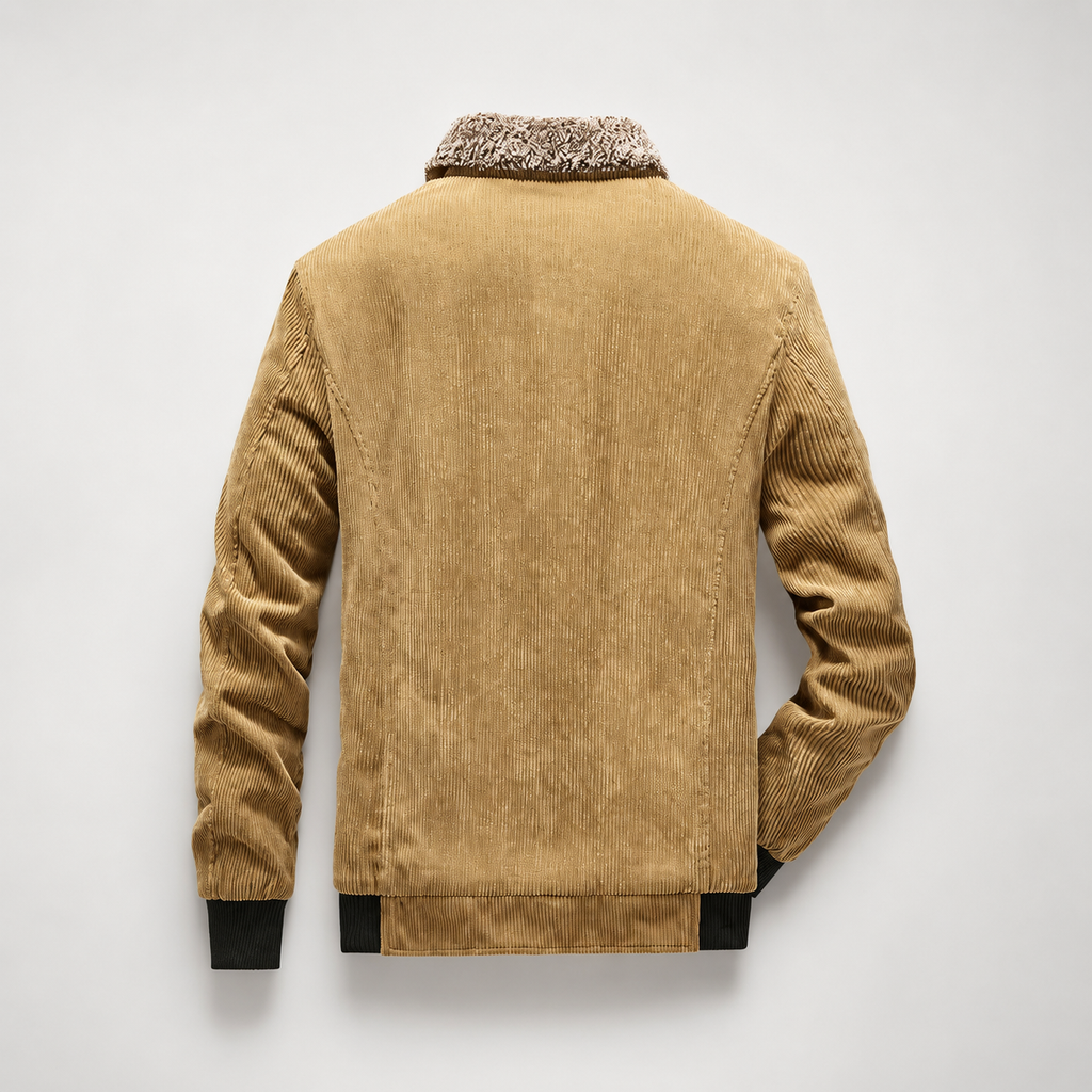 Vincent Fleece-Collar Textured Zip Jacket