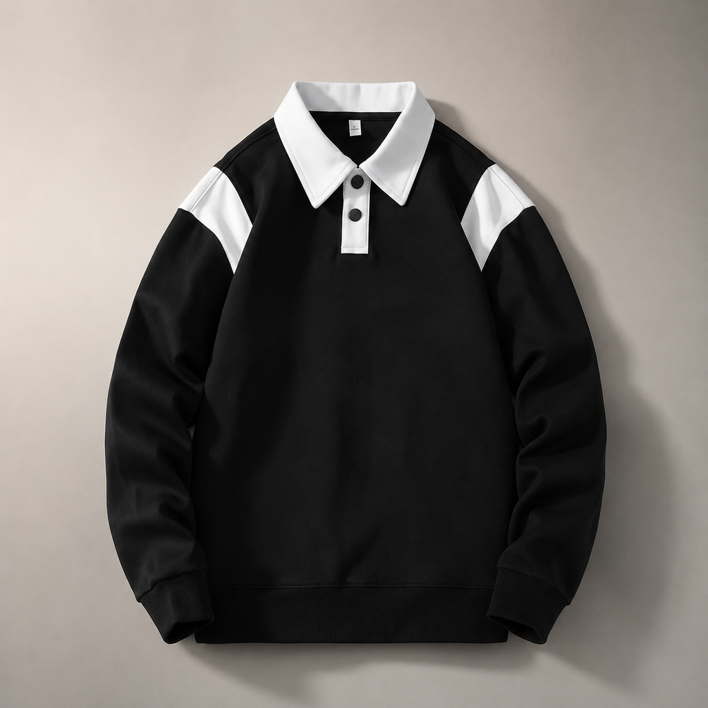 Theo Laurent Men’s Color Block Polo Pullover