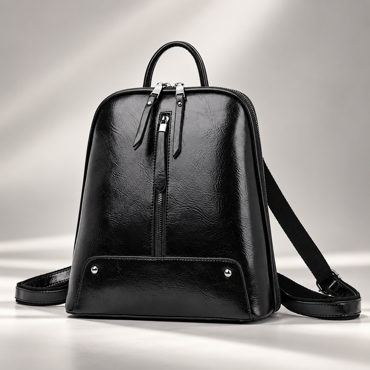 Veronica Convertible Backpack Purse with Top Handle and Multi-Zip Compartments