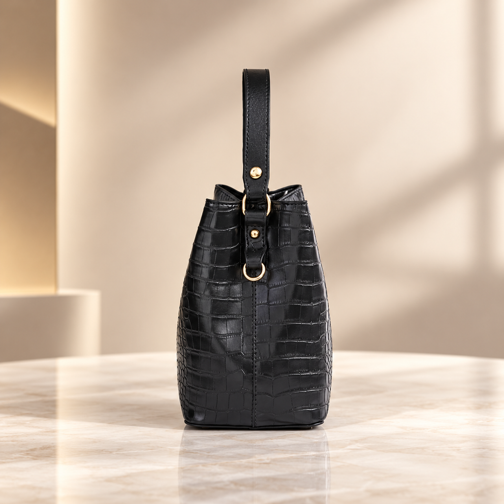 Isadora Women’s Croc-Embossed Top Handle Handbag – Structured Shoulder & Crossbody Bag