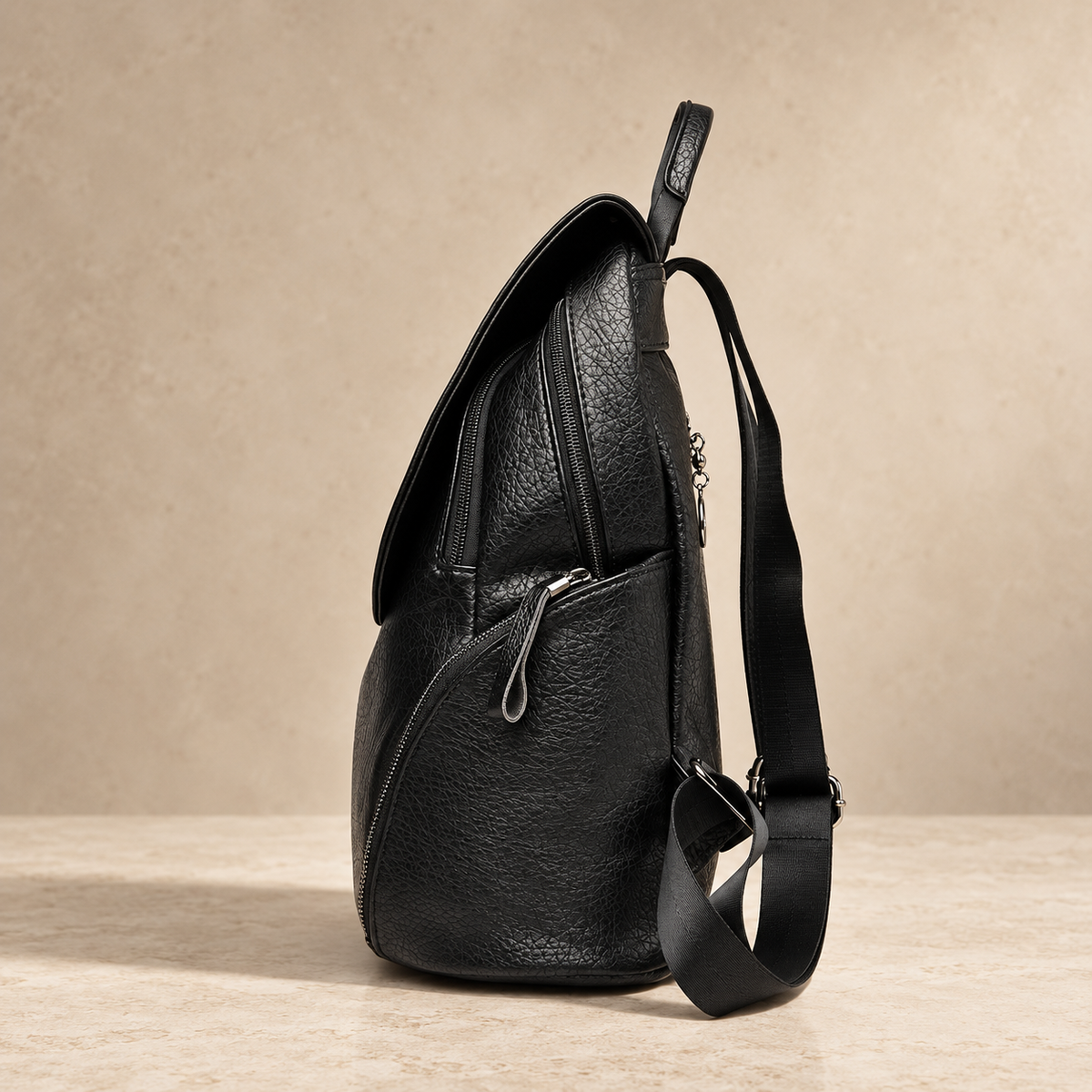 Genevieve Women’s Flap Backpack – Textured Multi-Pocket Travel Daypack