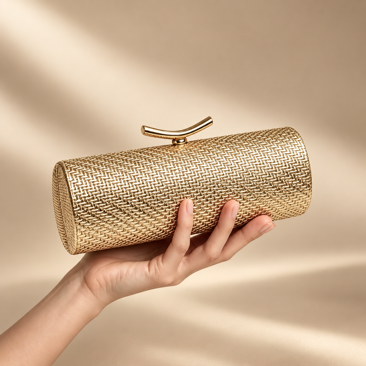 Gianna Metallic Woven Evening Clutch