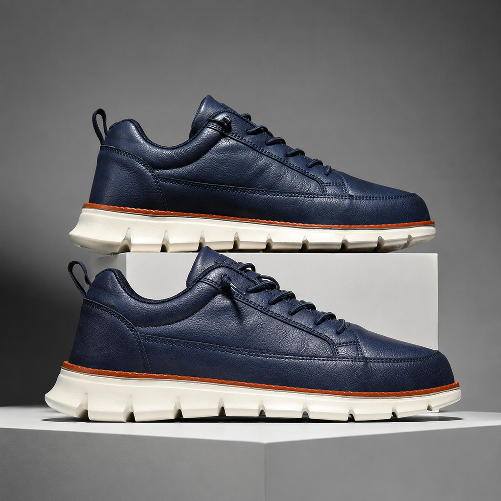 Logan Men’s Lace-Up Casual Walking Sneakers with Flexible Sole