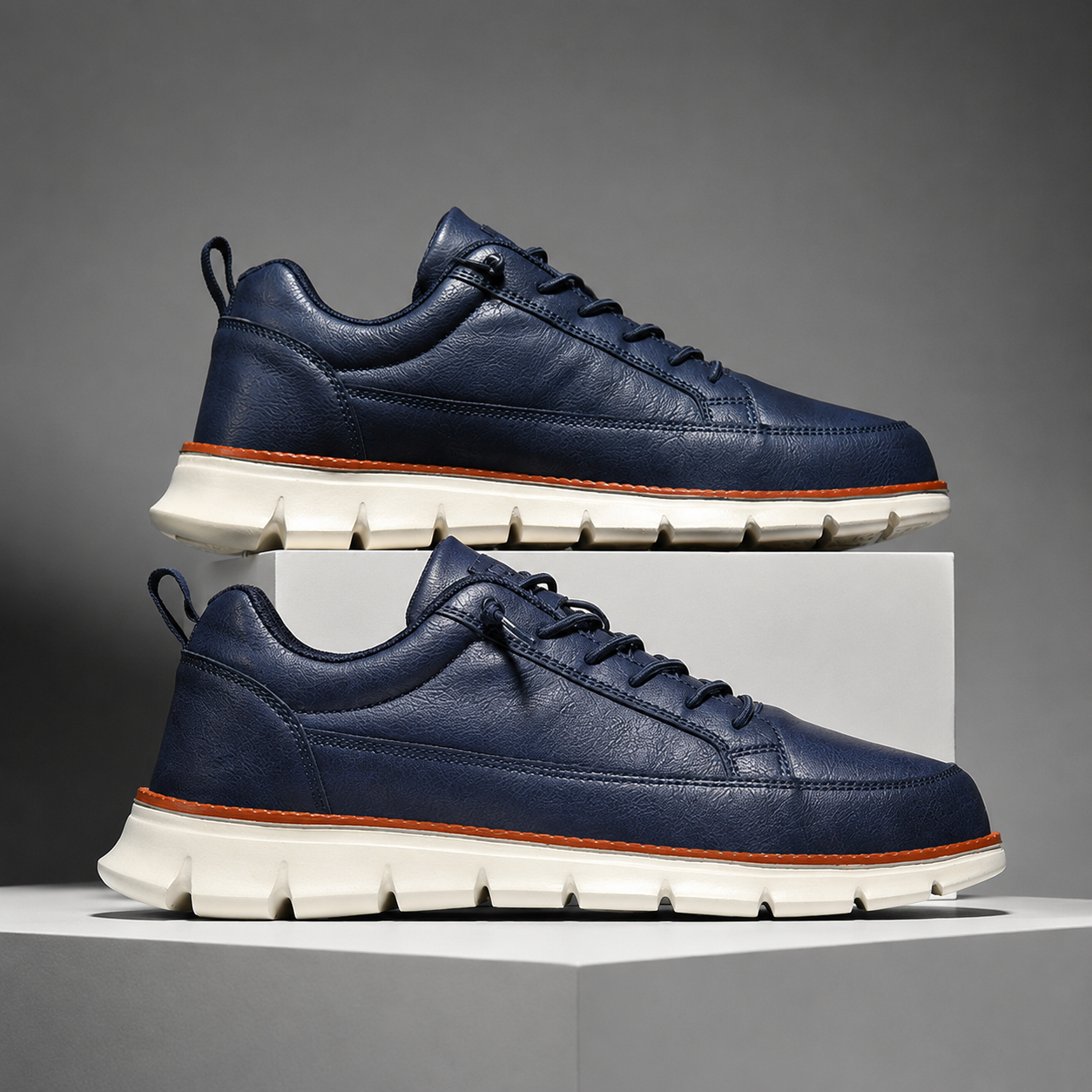 Logan Men’s Lace-Up Casual Walking Sneakers with Flexible Sole