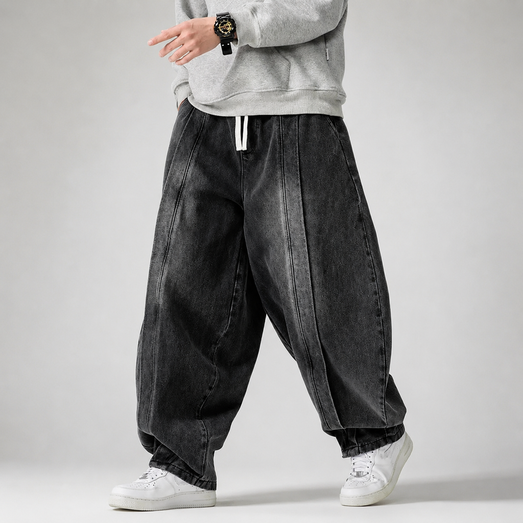 Lorenzo Carter Men’s Wide-Leg Denim Pants