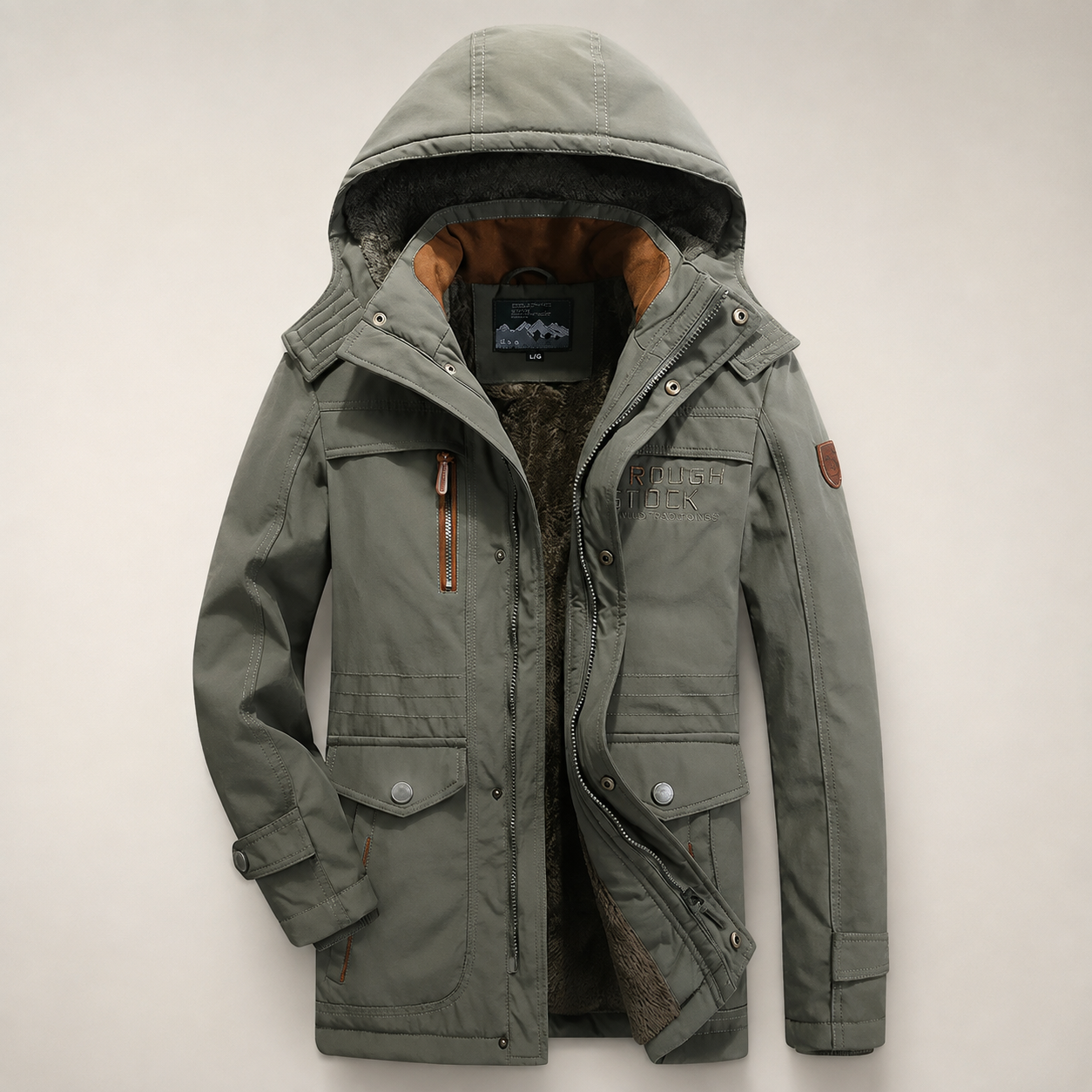 Beckett Hooded Utility Jacket – Plush-Lined Multi-Pocket Zip Jacket