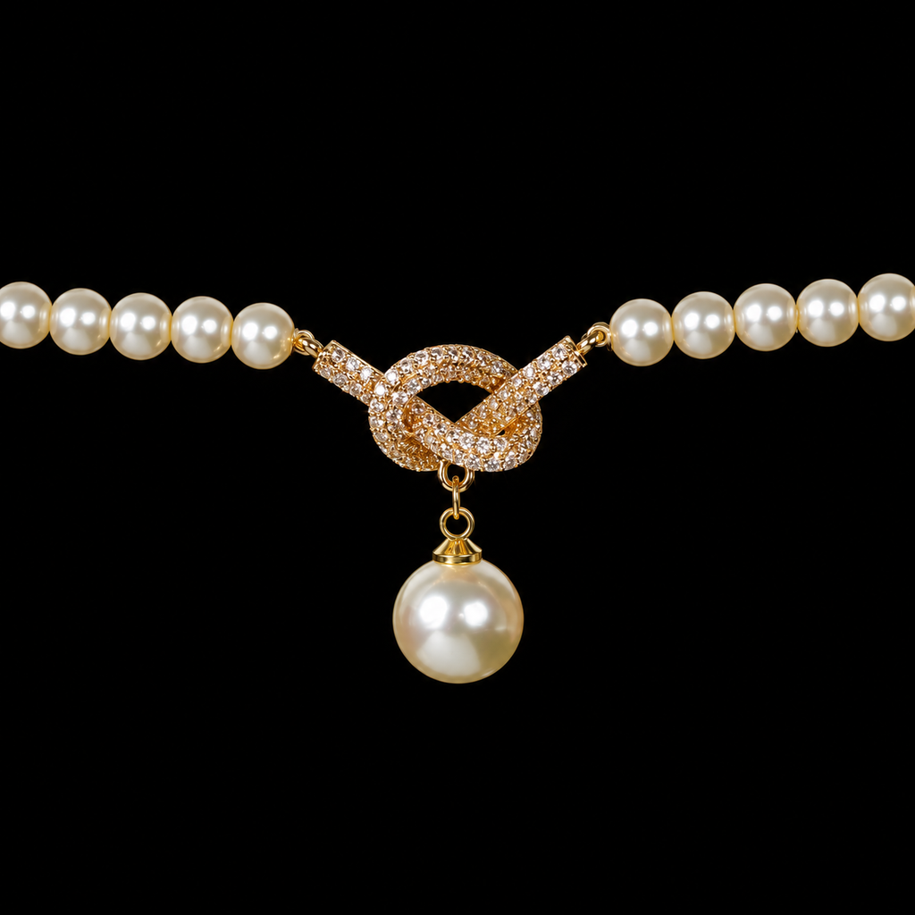 Fiorenza Pearl Strand Necklace with Crystal Toggle Pendant