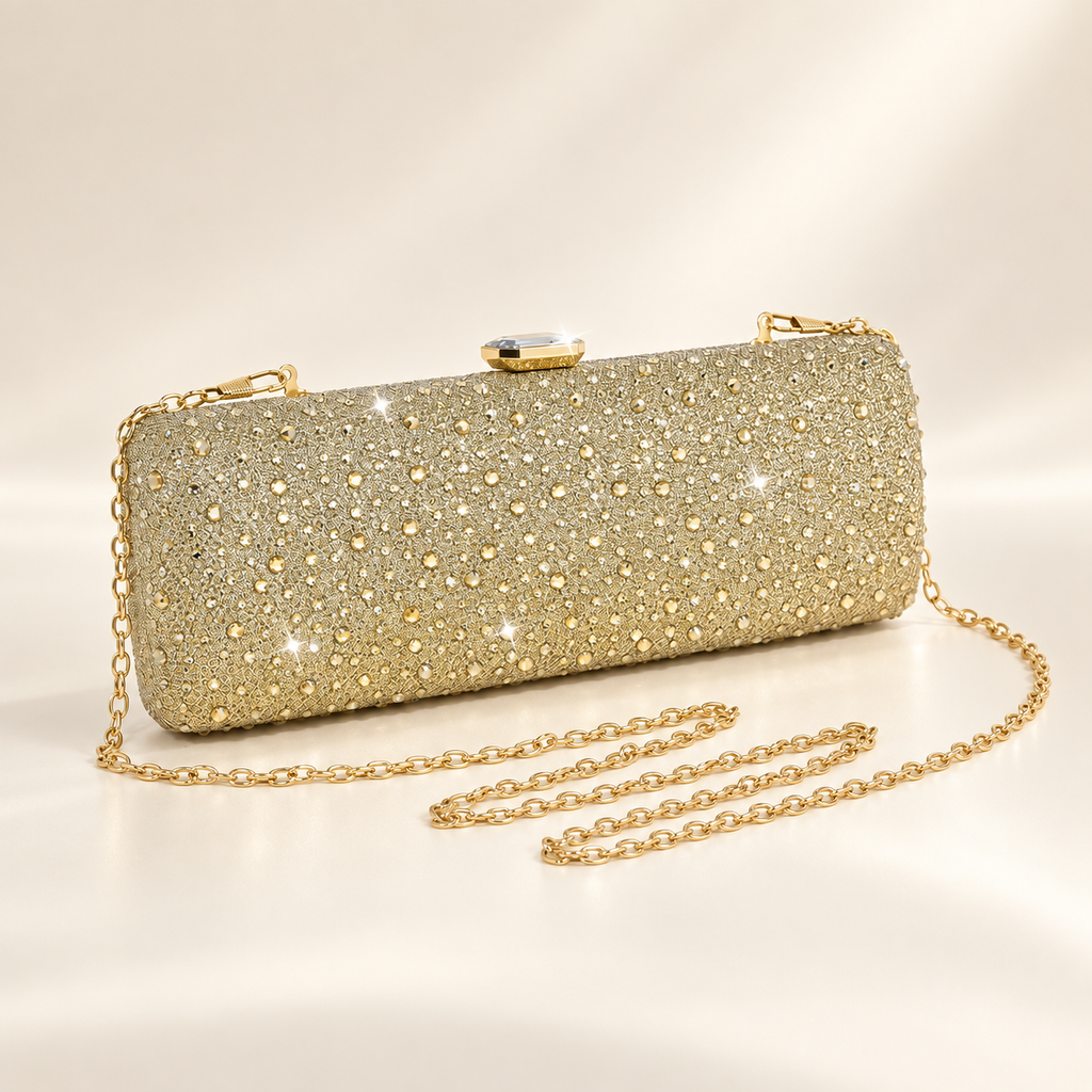 Amélie Crystal Evening Clutch with Jewel Top Clasp