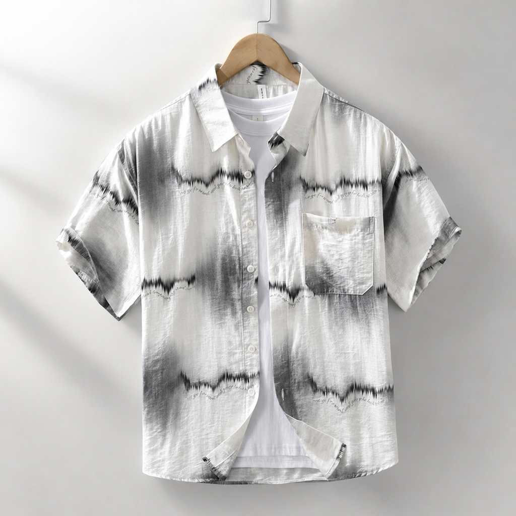 Rafael Abstract Stripe Short Sleeve Button-Up Shirt
