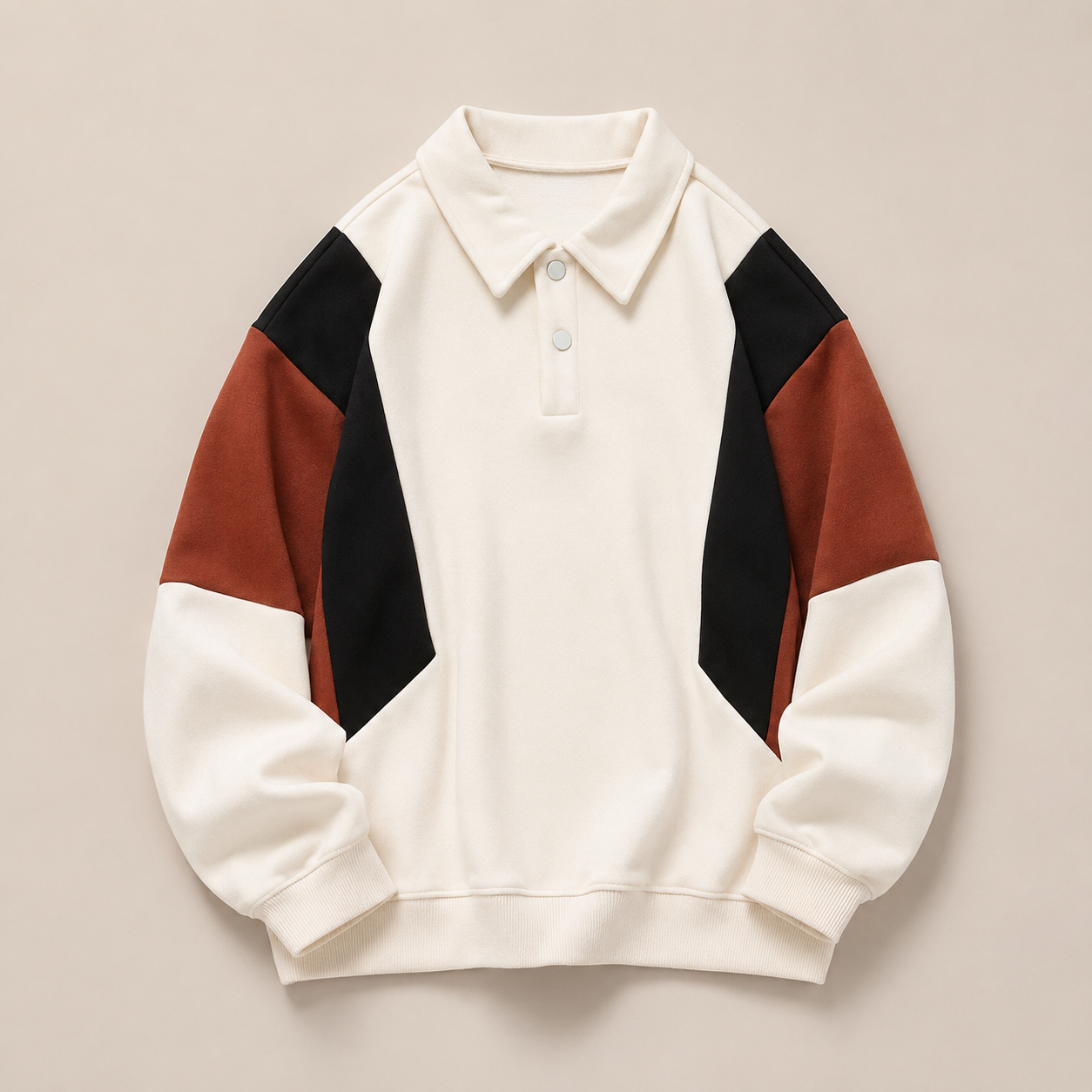 Arthur Color-Block Long Sleeve Polo Pullover