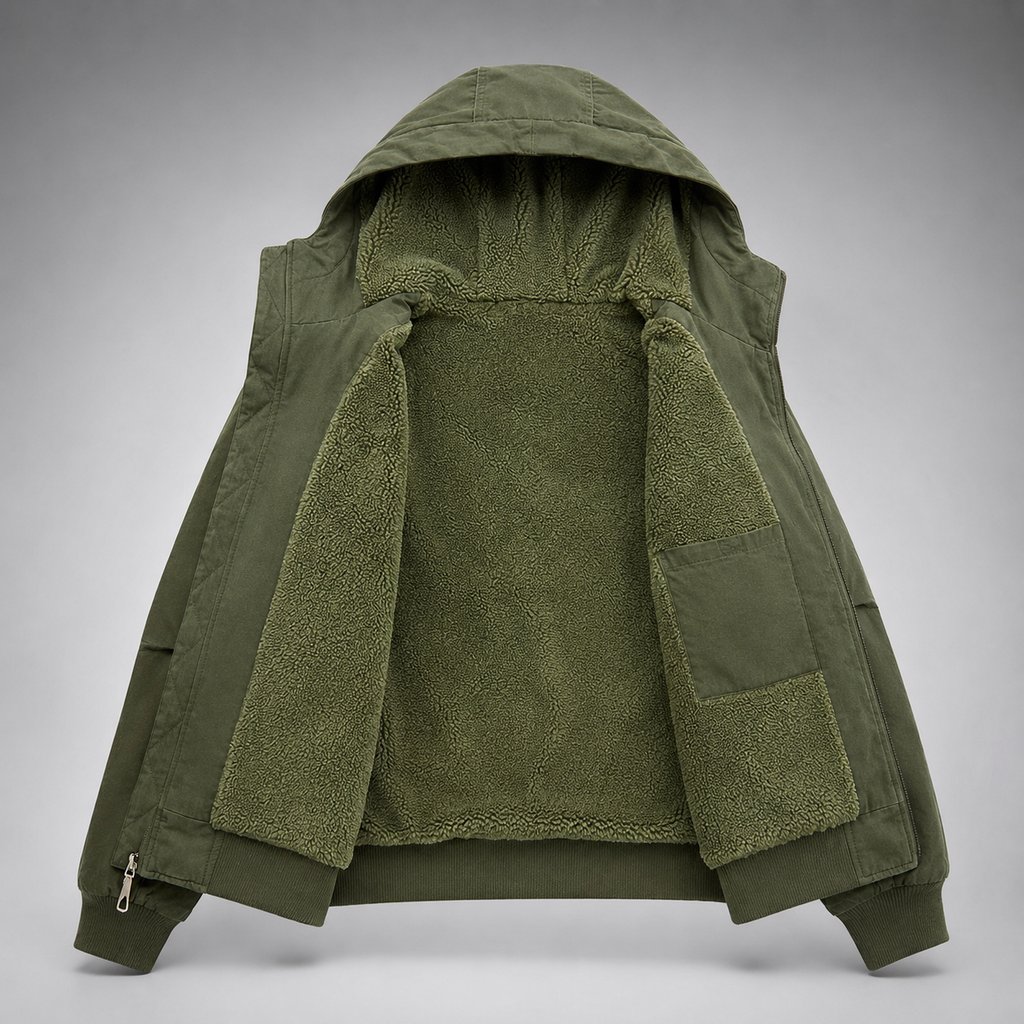 Callum Fleece-Lined Hooded Utility Jacket