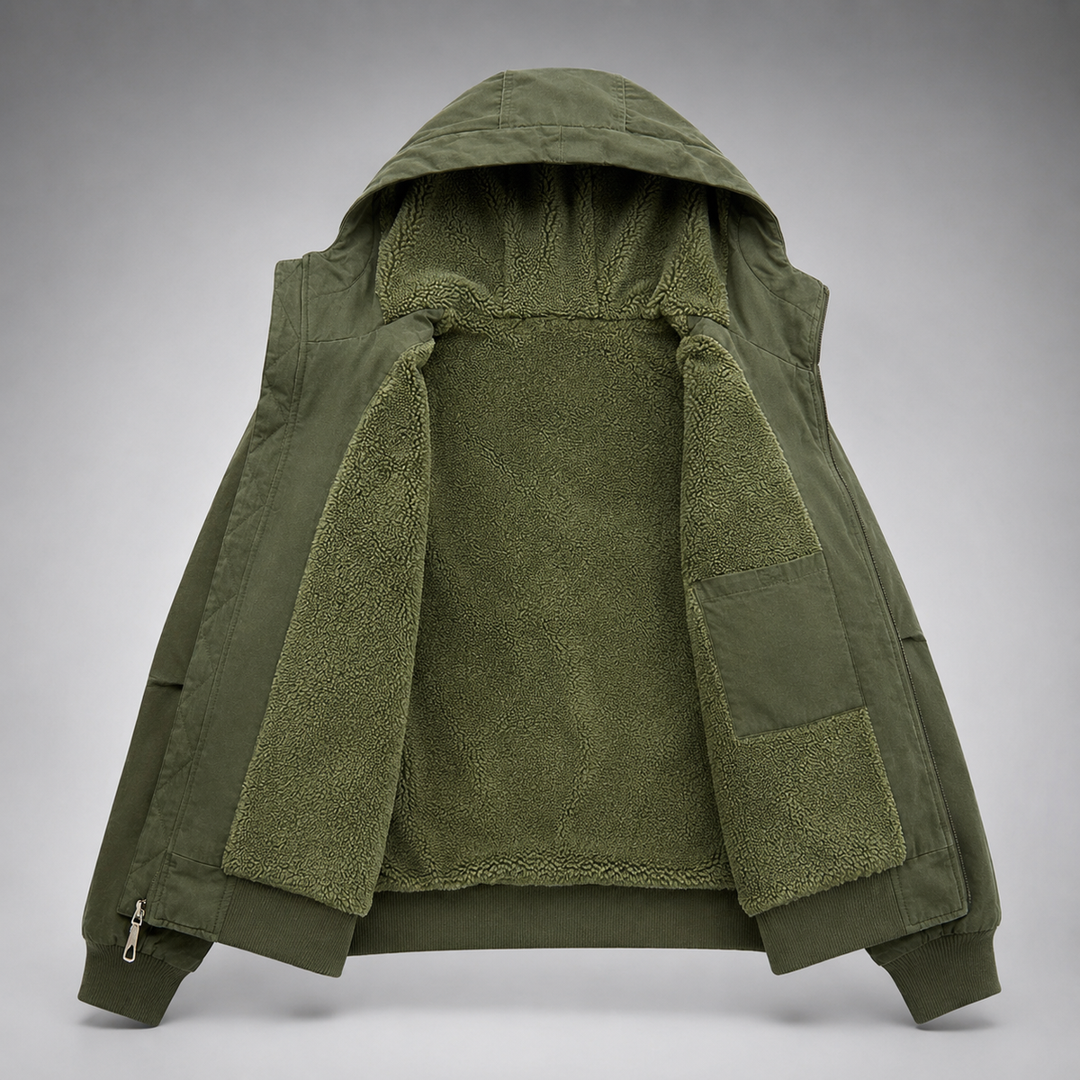 Callum Fleece-Lined Hooded Utility Jacket