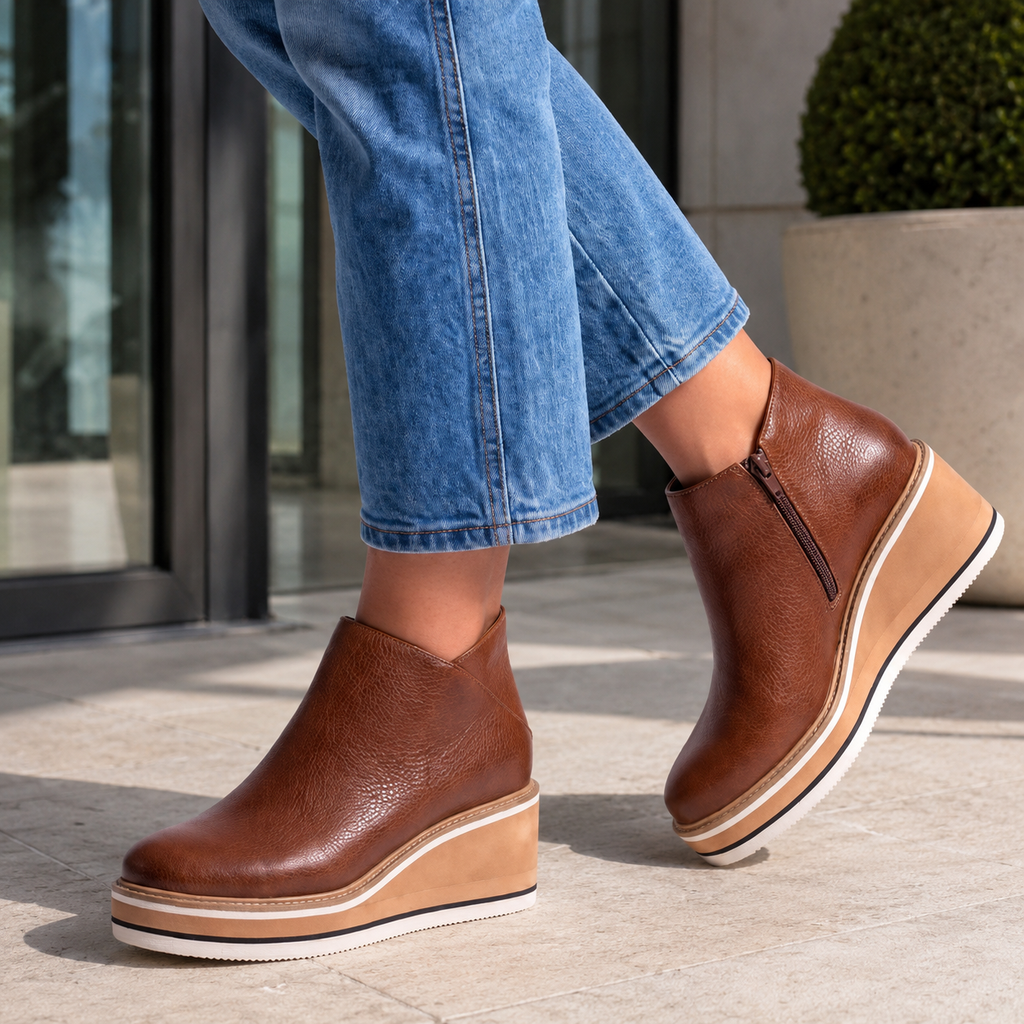 Elodie Women's Textured Wedge Ankle Boots