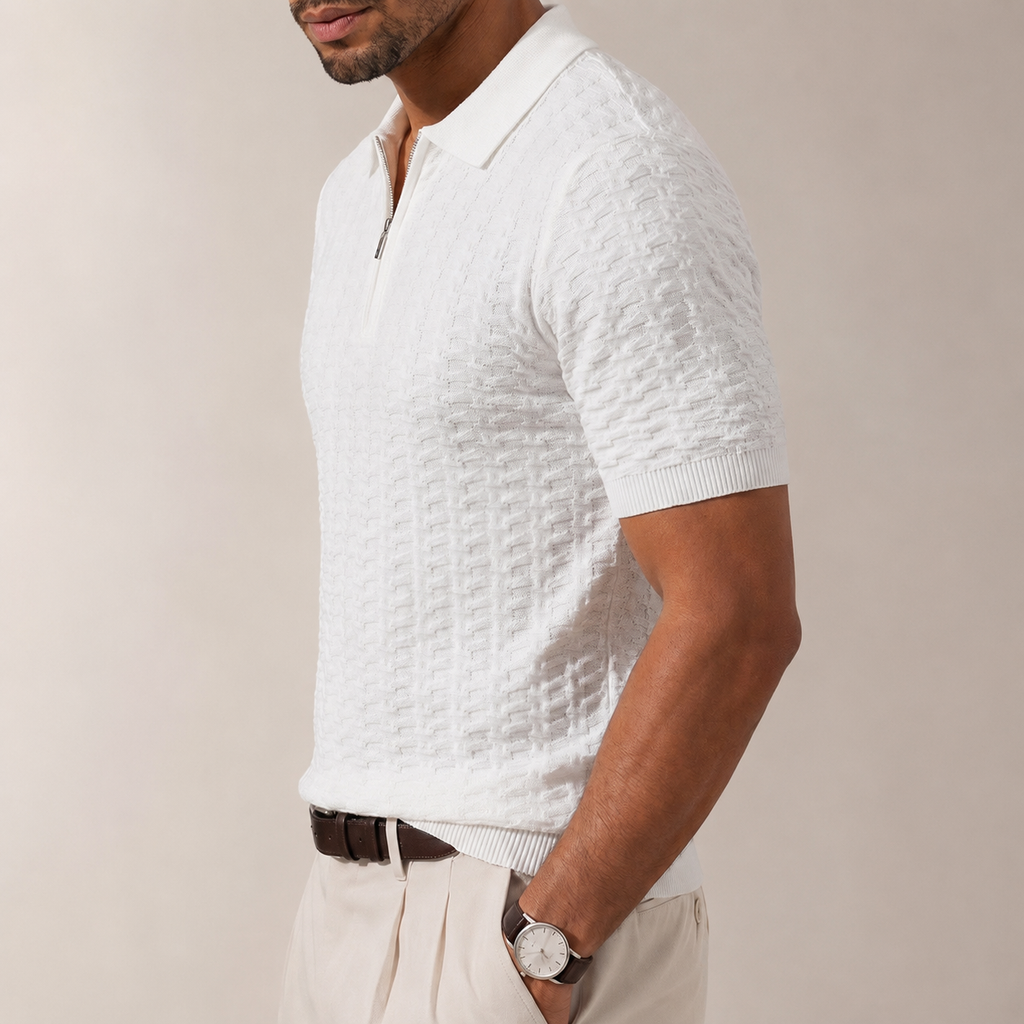 Carter Men’s Textured Knit Polo Shirt