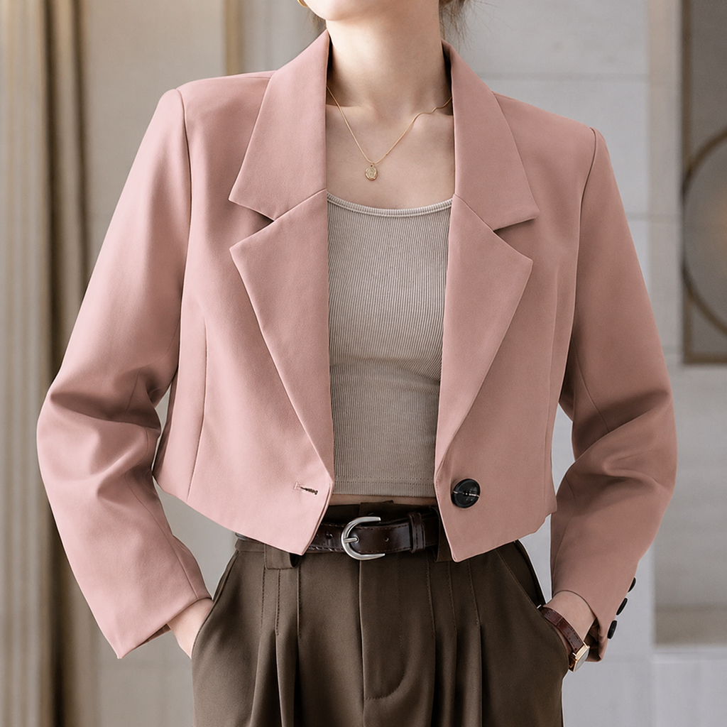 Vivienne Women's Cropped Single-Button Tailored Blazer