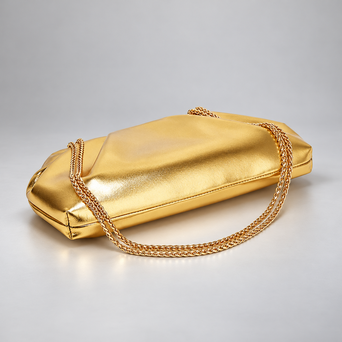 Alessia Pleated Clutch Bag with Chain Strap