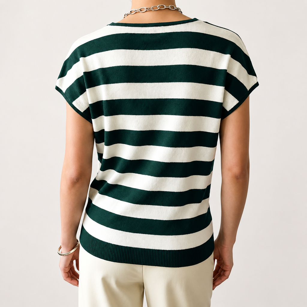 Savannah Women’s Striped Wrap-Front Knit Top