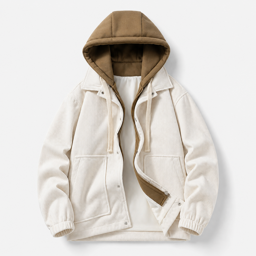 Ellis Corduroy-Textured Hooded Jacket
