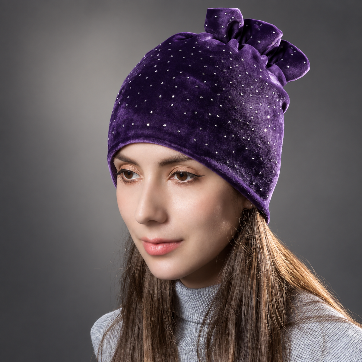Amélie Embellished Velvet-Look Beanie
