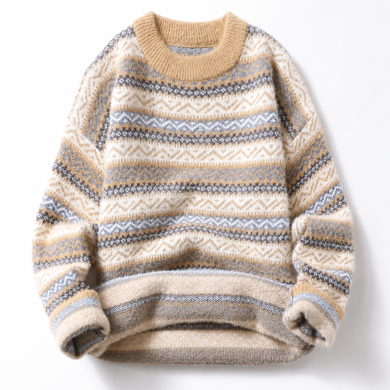 Sebastian Geometric Pattern Crewneck Sweater