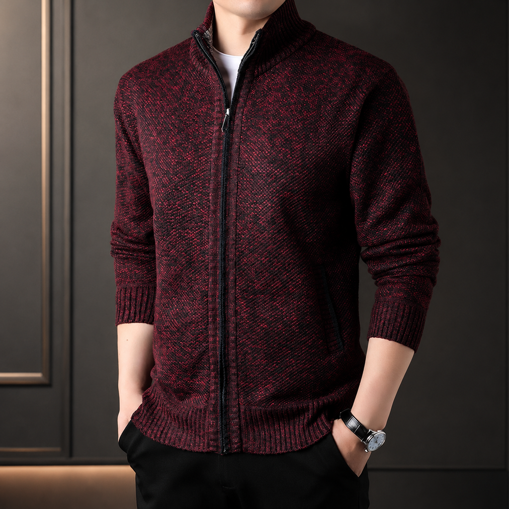 Trevor Men’s Textured Full-Zip Knit Cardigan