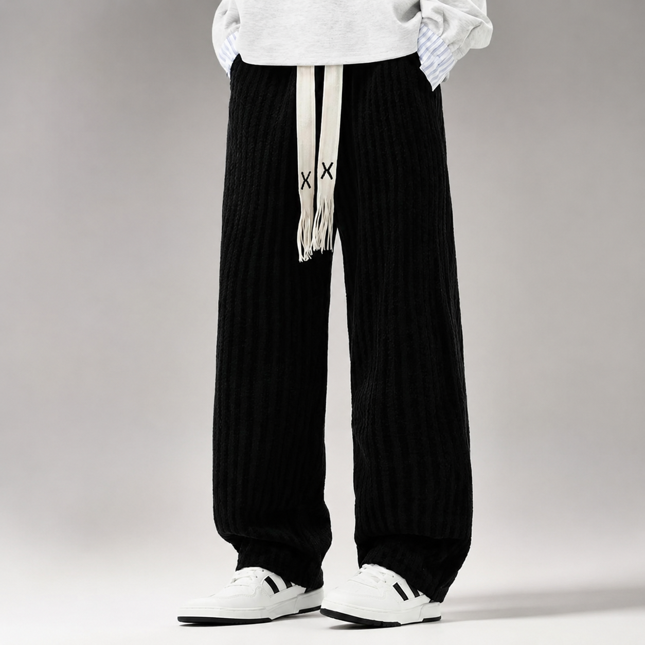 Elliot Hayes Men’s Textured Wide-Leg Knit Pants