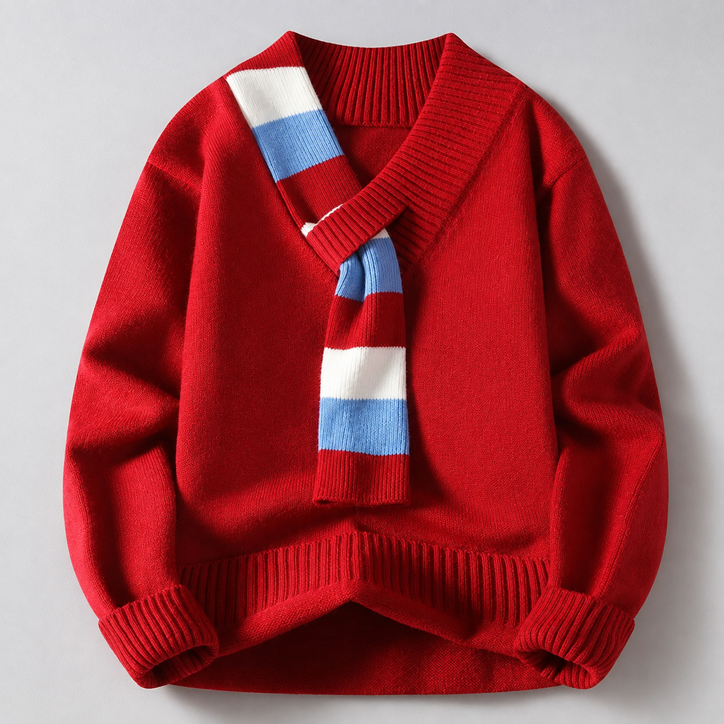 Luca Scarf-Neck Knit Sweater