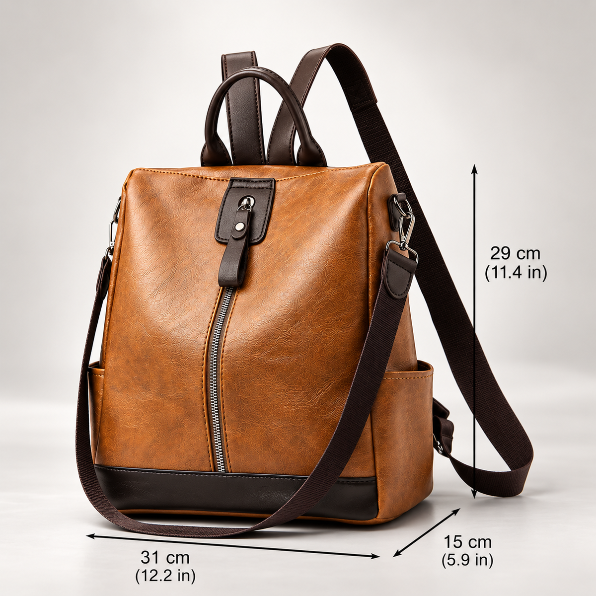 Alessandro Convertible Backpack Purse – Multi-Way Shoulder Bag with Zipper Closure