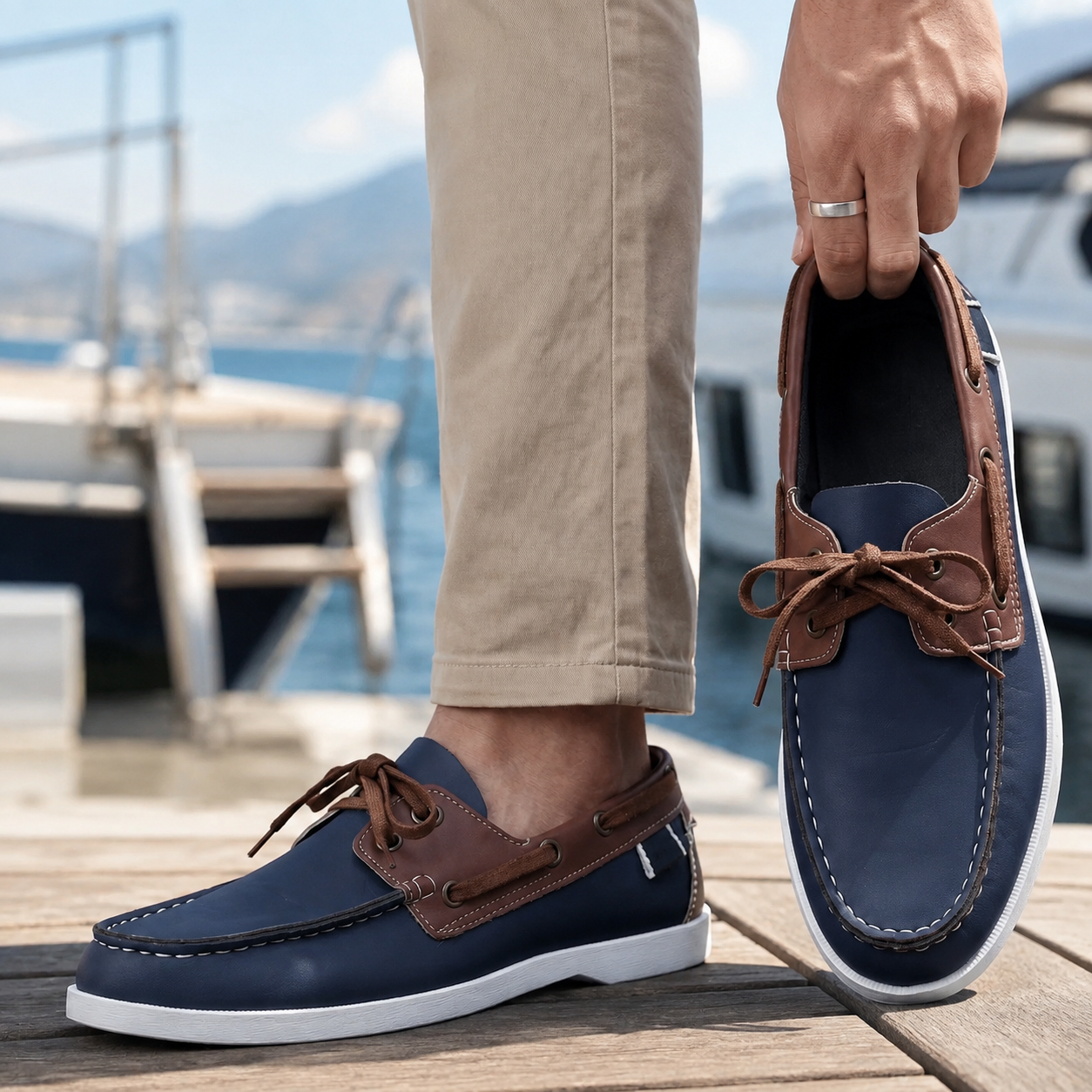 Ethan Men’s Two-Tone Boat Shoes