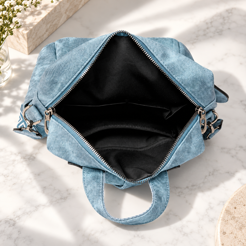 Camille Women’s Convertible Backpack Purse – Washed Canvas Crossbody Shoulder Bag