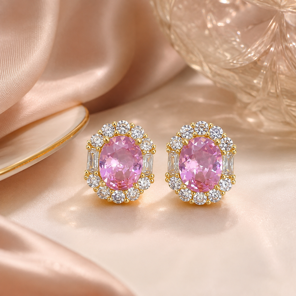 Rosalie Pink Crystal Jewelry Set