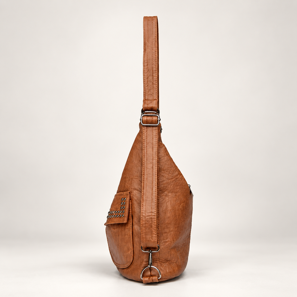 Elodie Women’s Hobo Shoulder Bag with Studded Pockets