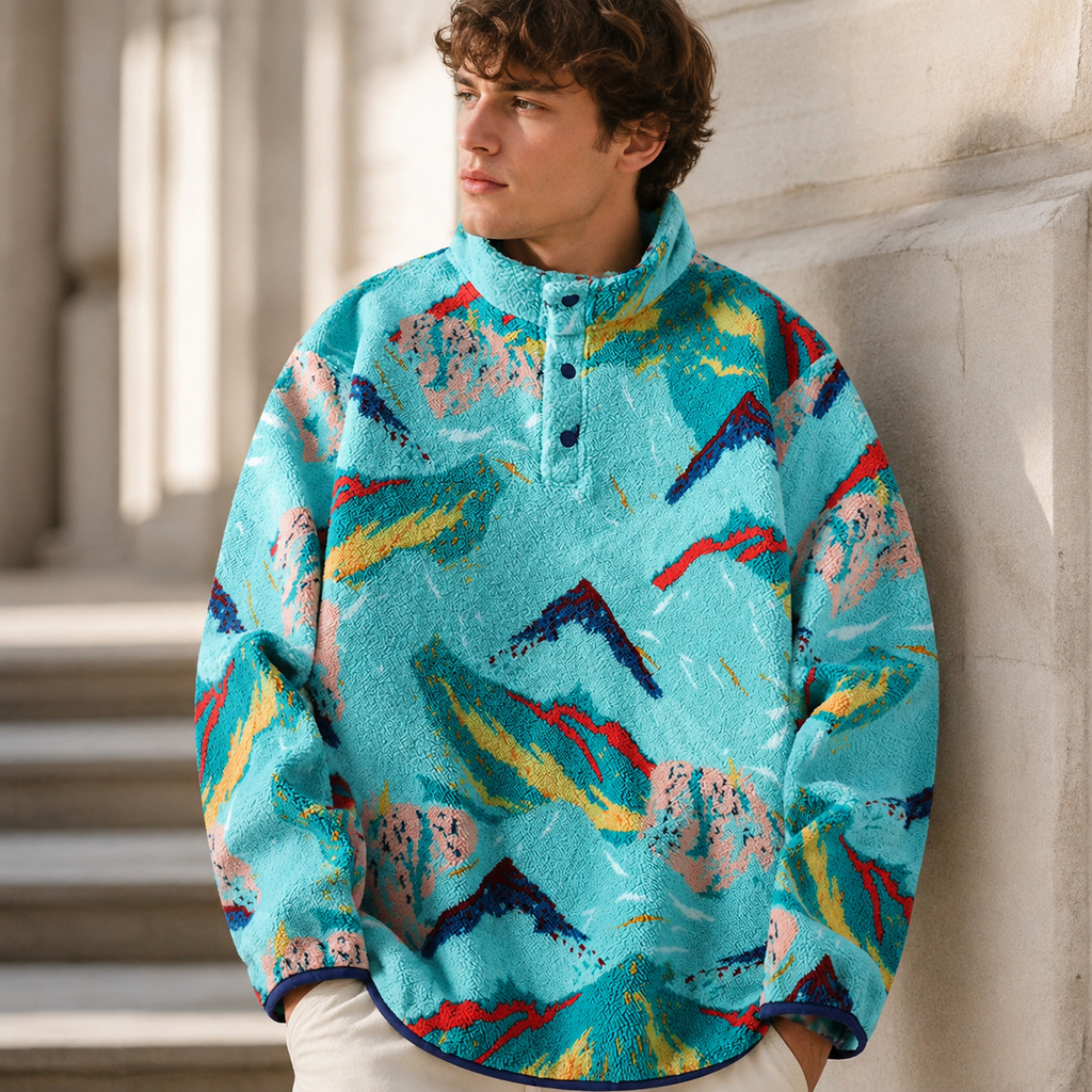 Jackson Abstract Mountain Fleece Pullover