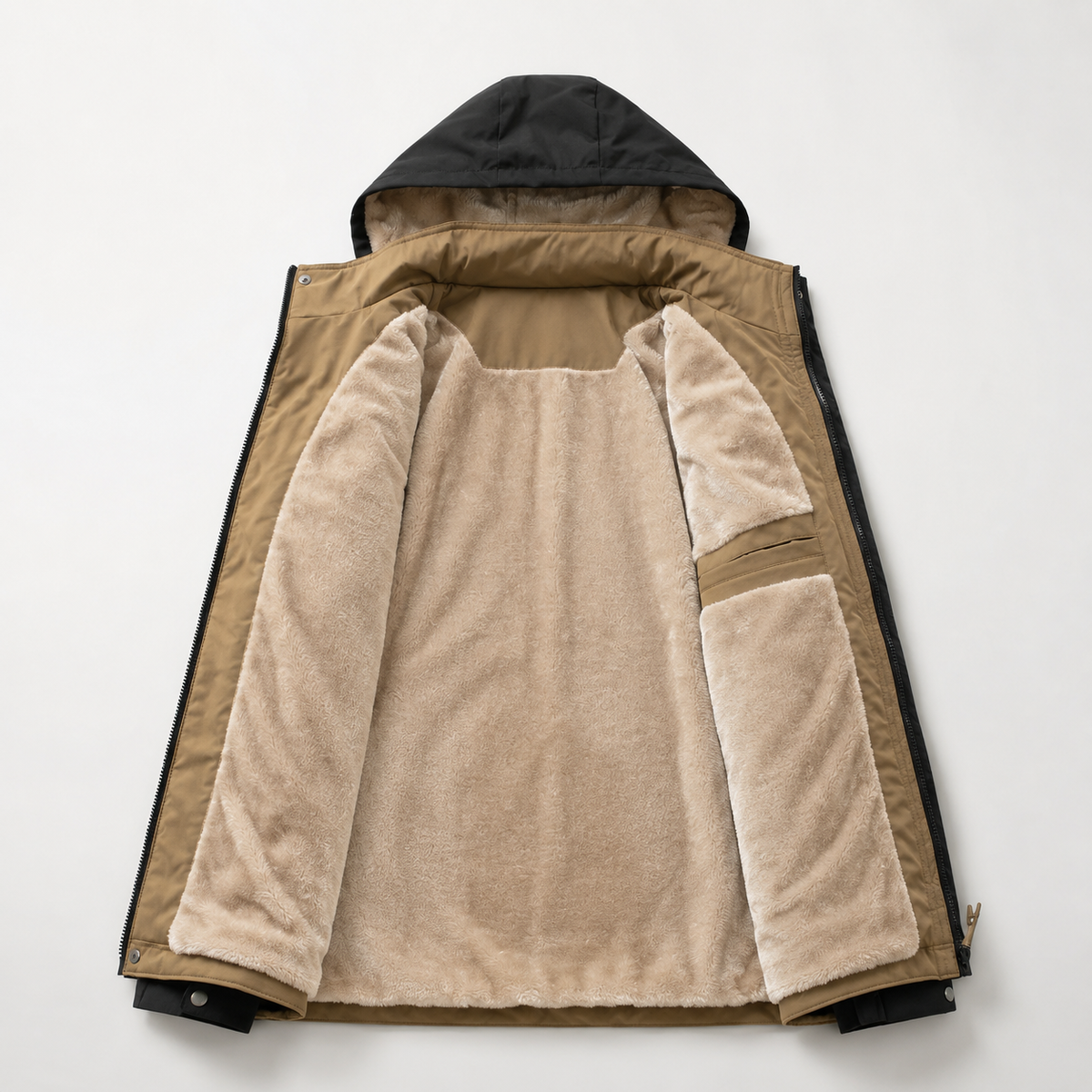 Bennett Men’s Fleece-Lined Hooded Jacket – Full-Zip Utility Winter Coat