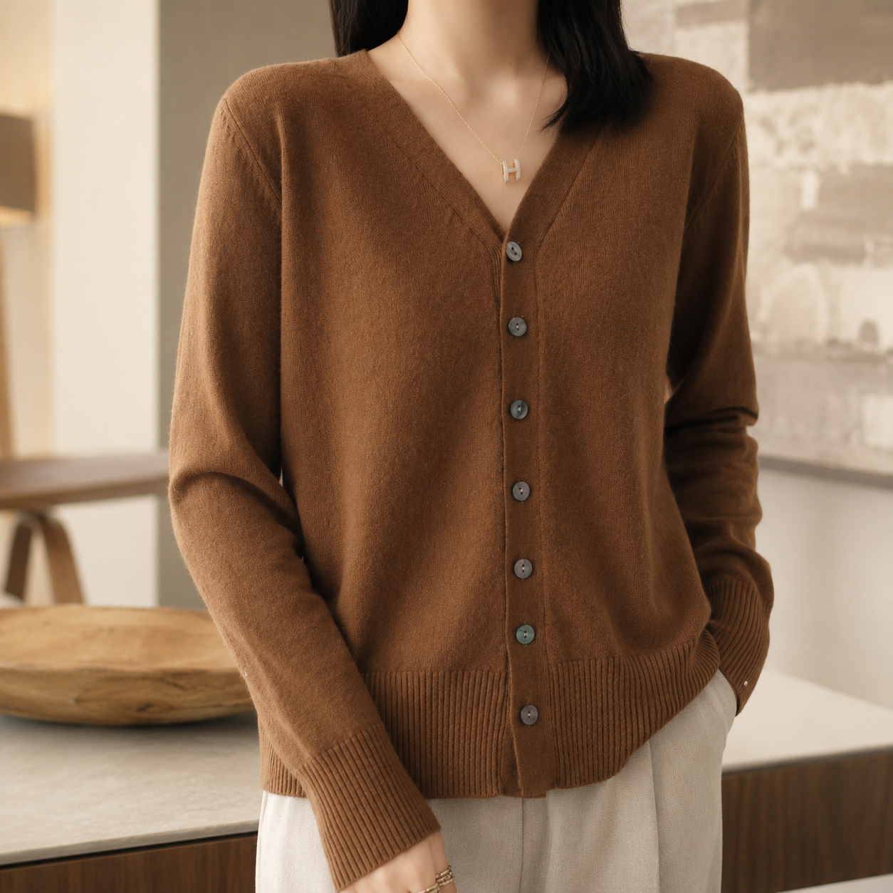 Sienna Women’s V-Neck Button Cardigan