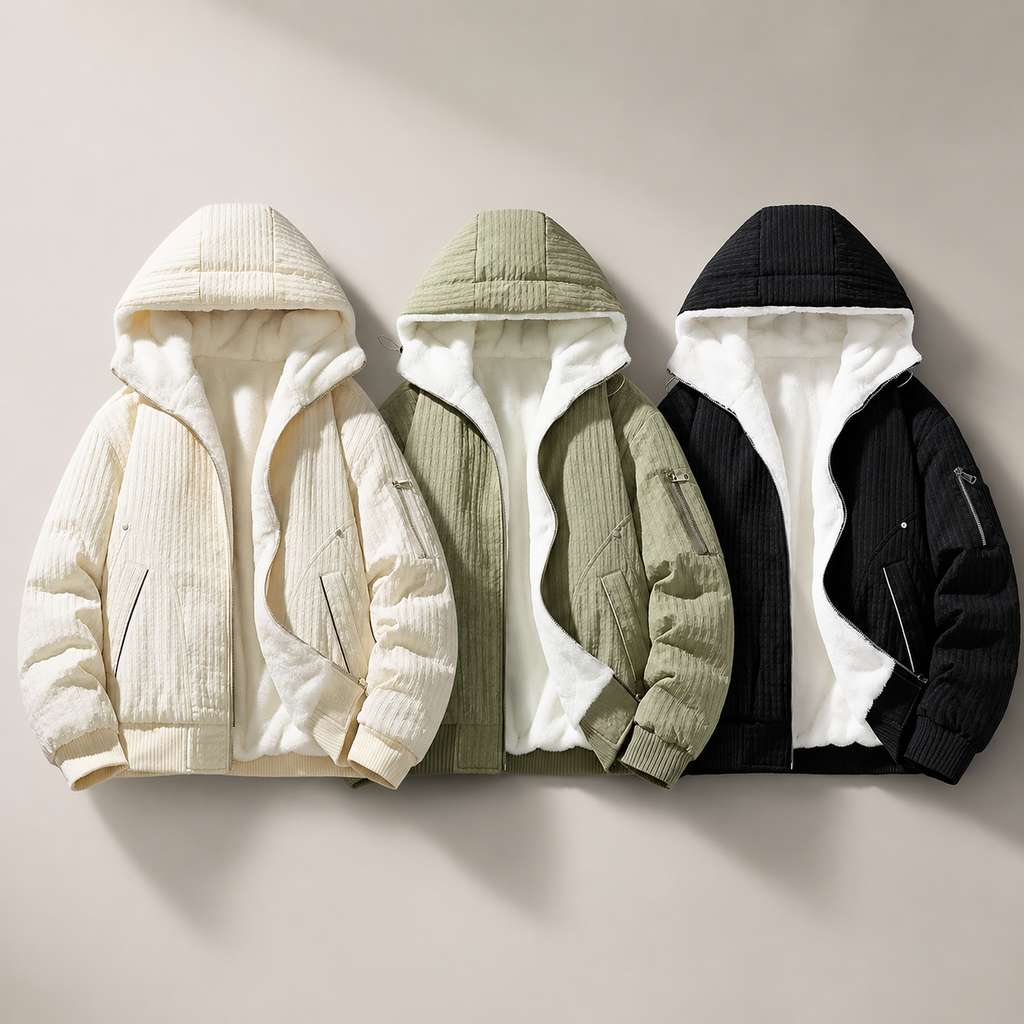 Nolan Men’s Fleece-Lined Hooded Bomber Jacket