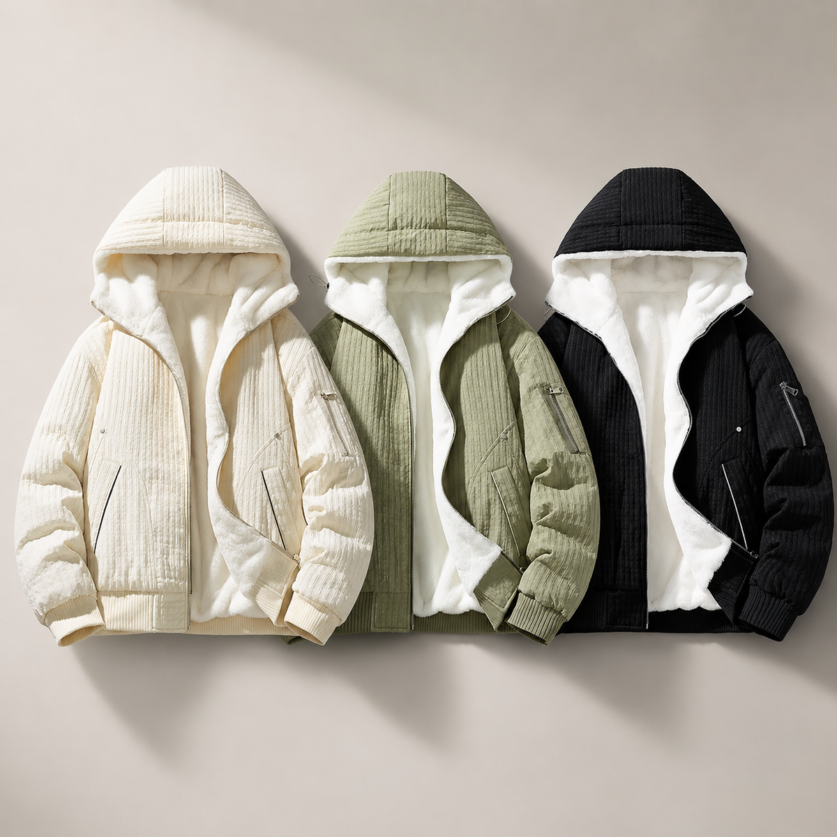Nolan Men’s Fleece-Lined Hooded Bomber Jacket