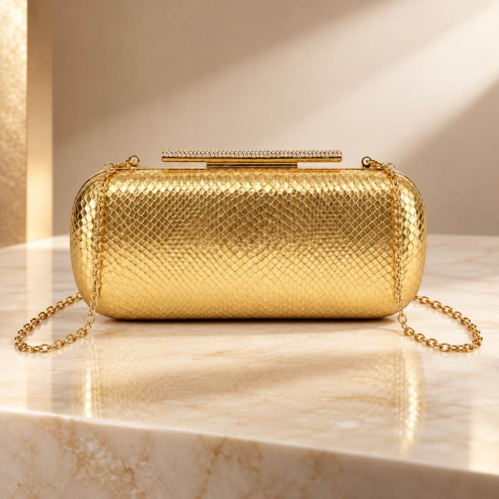 Gianna Women's Snakeskin-Textured Evening Clutch Bag