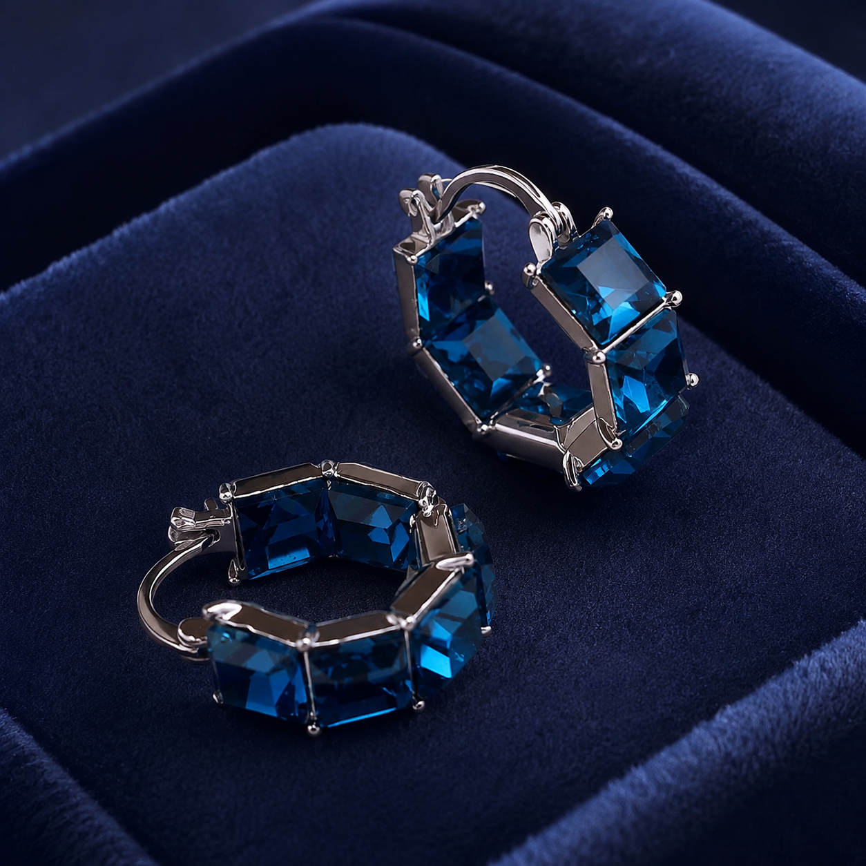 Savannah Prism Square Crystal Hoop Earrings