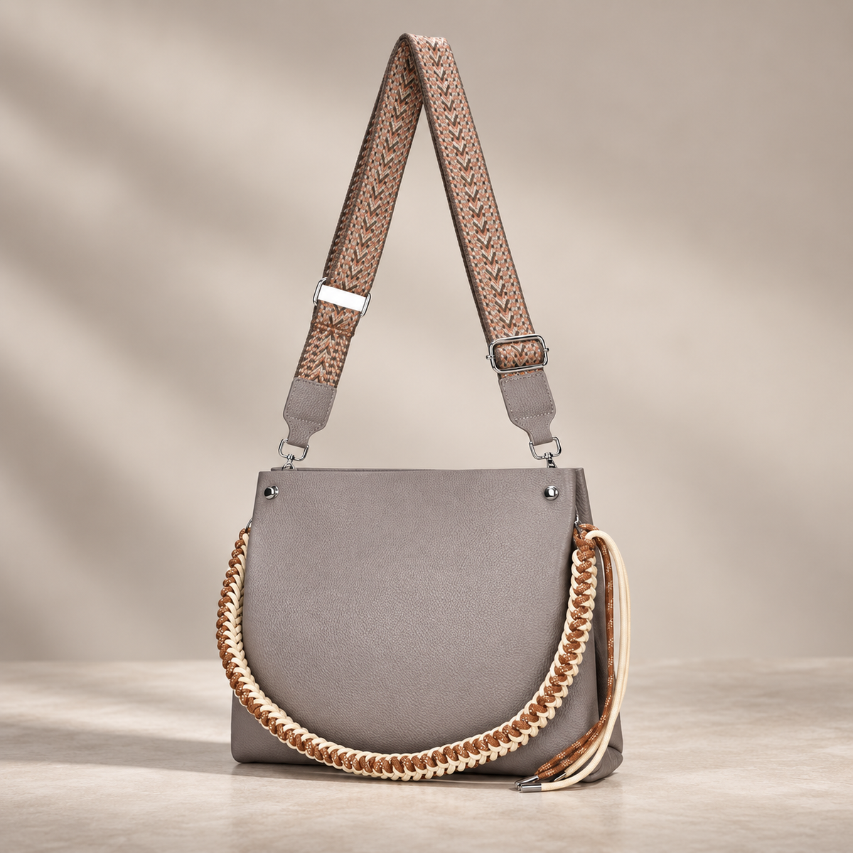 Sienna Women’s Crossbody Shoulder Bag – Woven Strap Textured Handbag