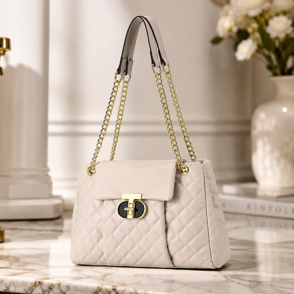 Vivienne Women’s Quilted Chain Handle Handbag
