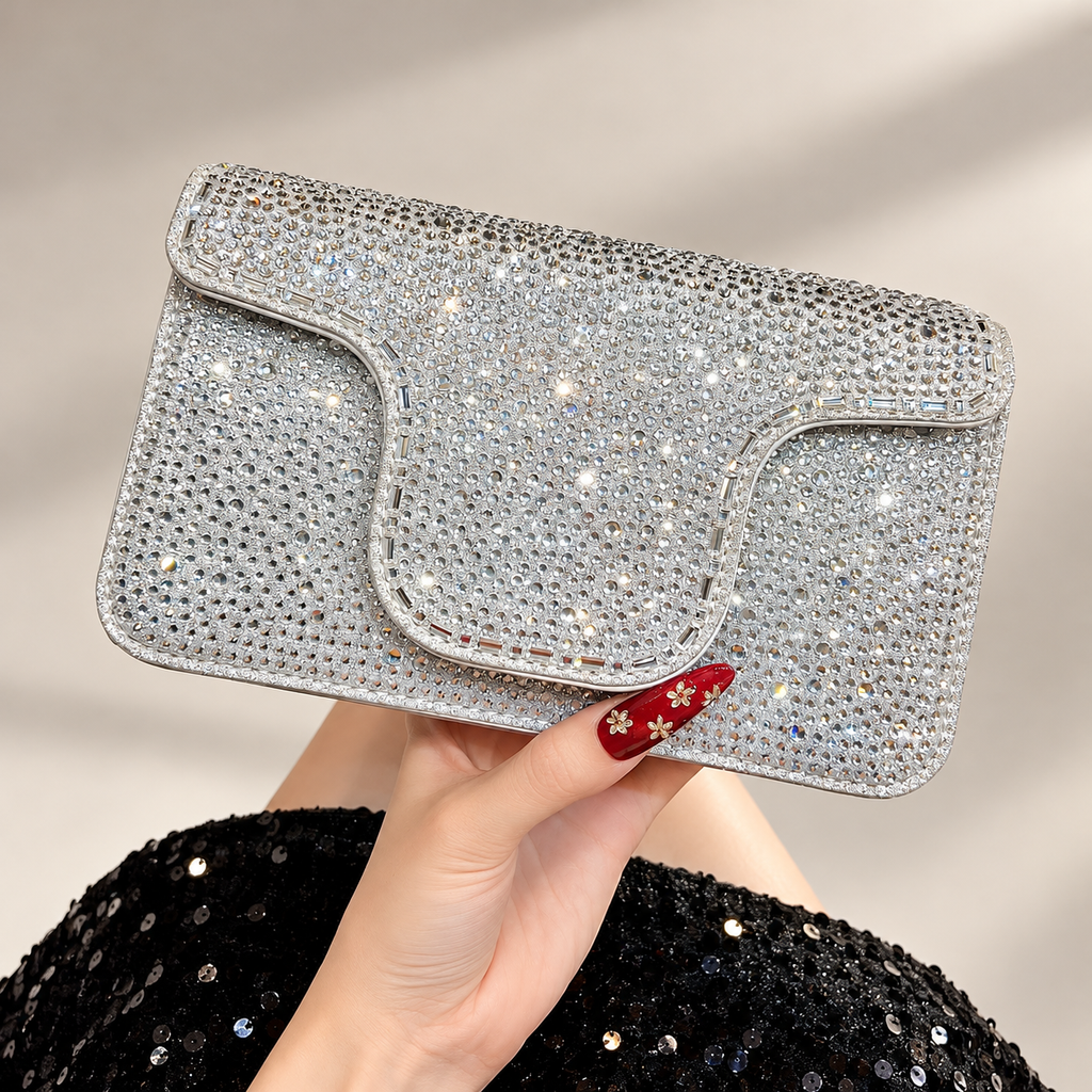 Valentina Crystal Rhinestone Evening Clutch Bag