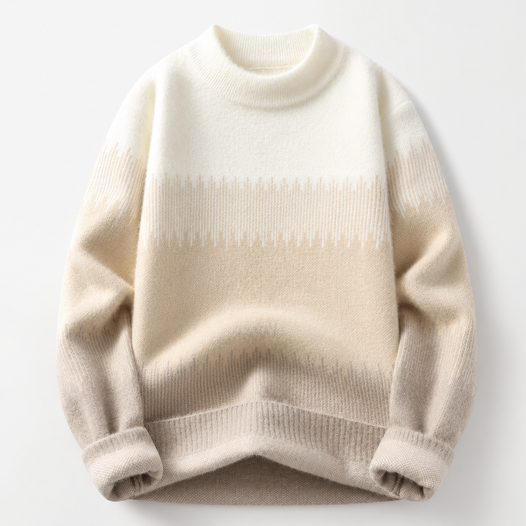 Louis Gradient Mock-Neck Knit Sweater