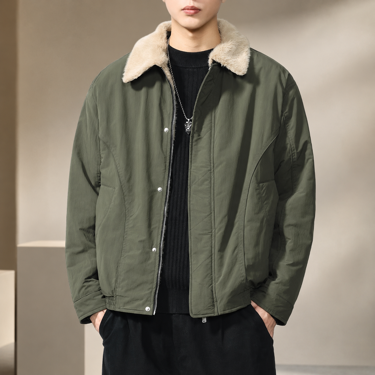 Beckett Plush-Lined Collared Jacket