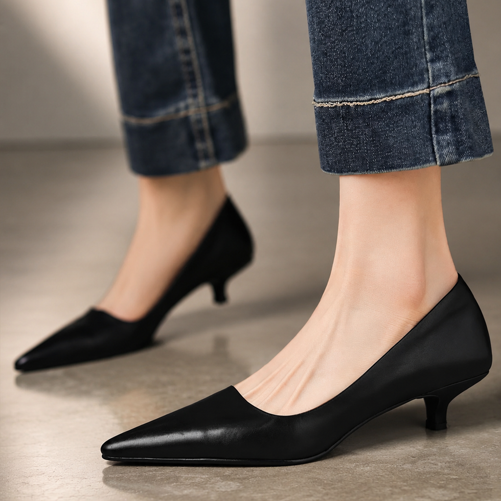 Harper Women’s Pointed-Toe Low Kitten Heel Pumps