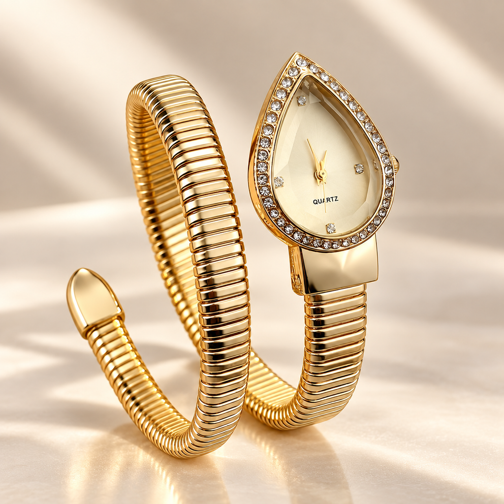 Valentina Teardrop Crystal Quartz Wrap Bracelet Watch