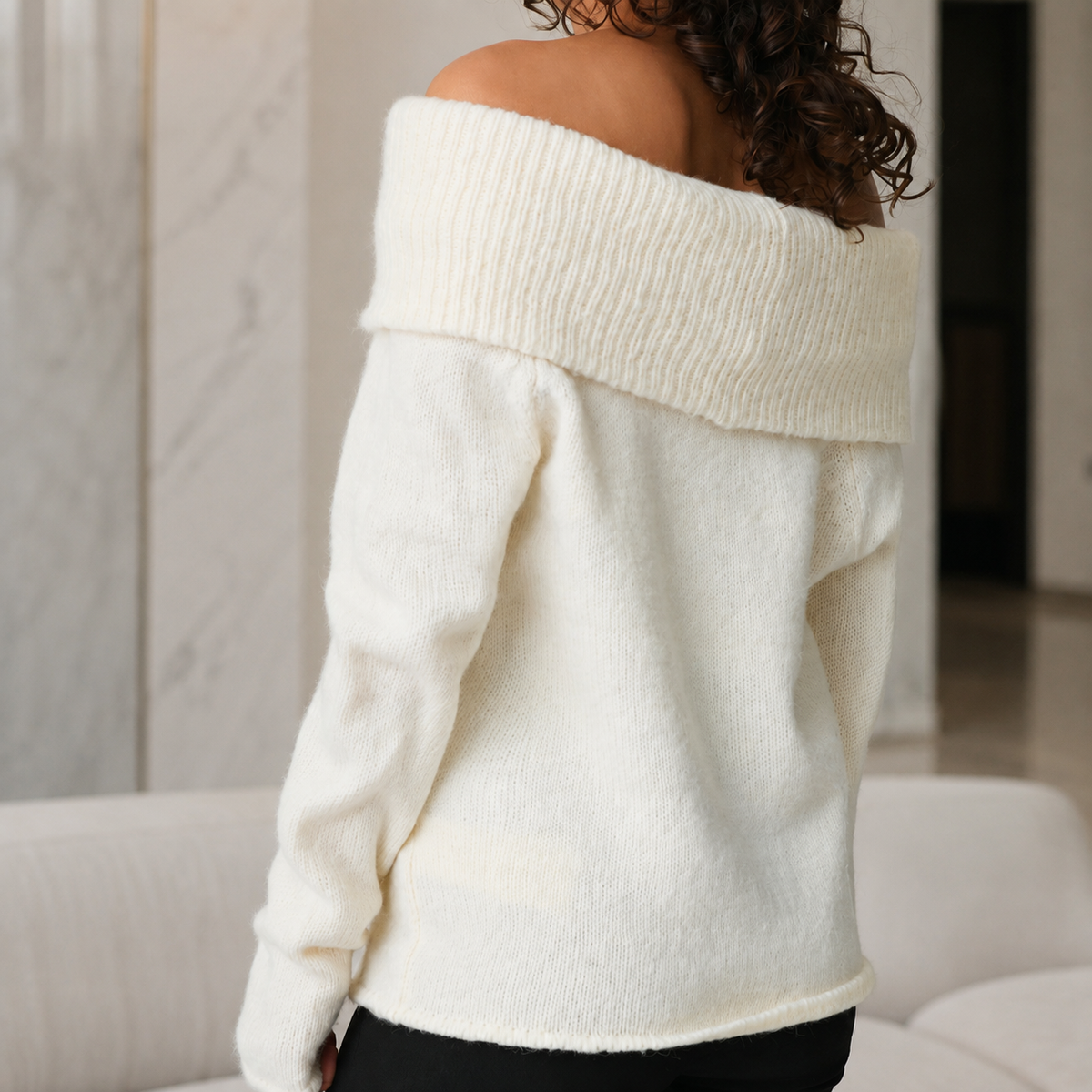 Sabrina Off-Shoulder Knit Sweater