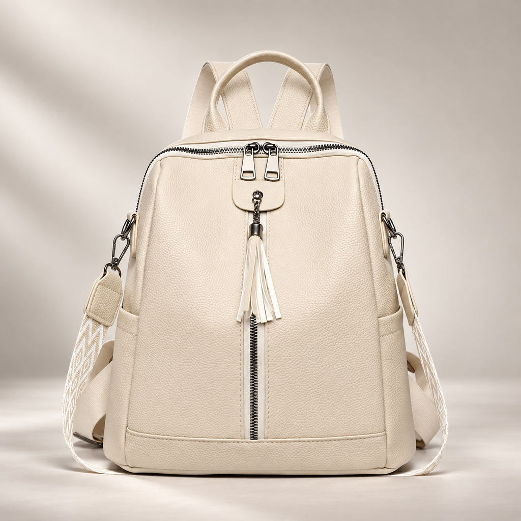 Beatrice Women’s Convertible Backpack Purse – Textured Shoulder Bag with Tassel Detail