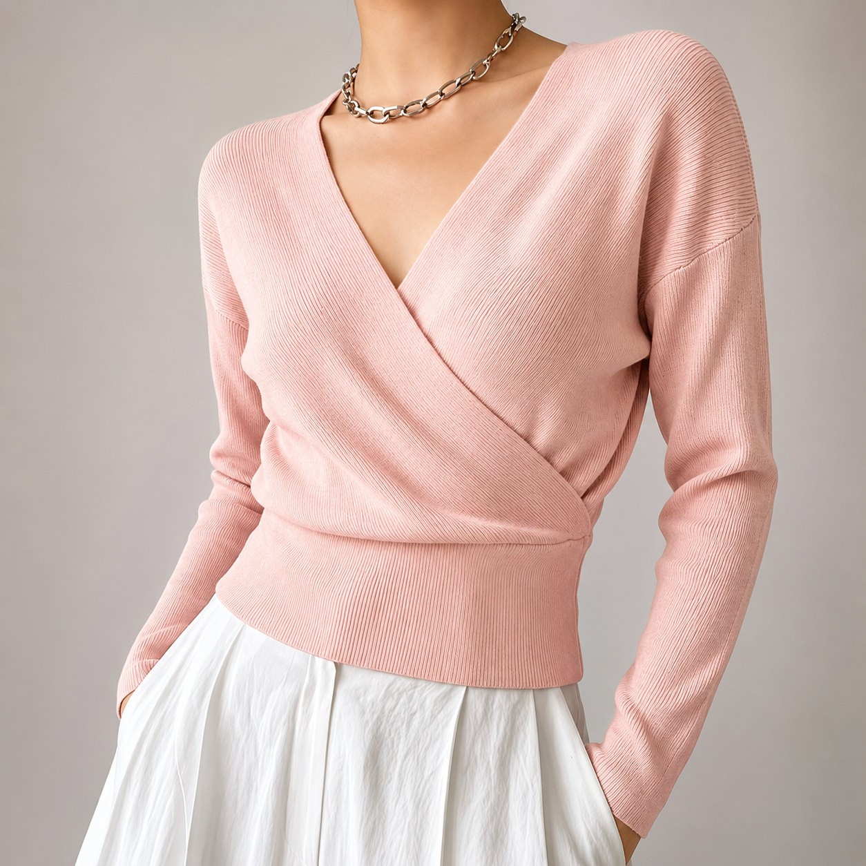 Marlow Women’s Wrap-Front V-Neck Sweater